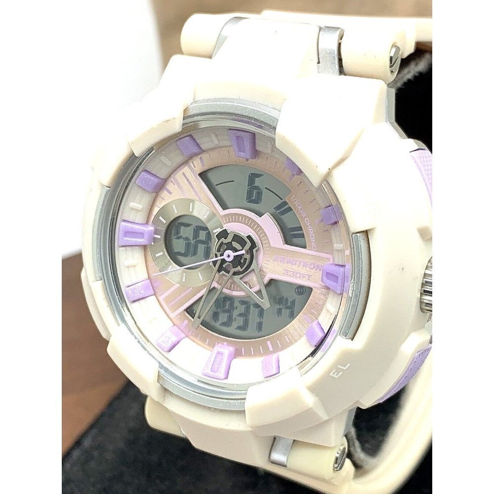 Armitron Women's Watch 25/6451 Quartz Analog Digital Pink Purple Dial Re…